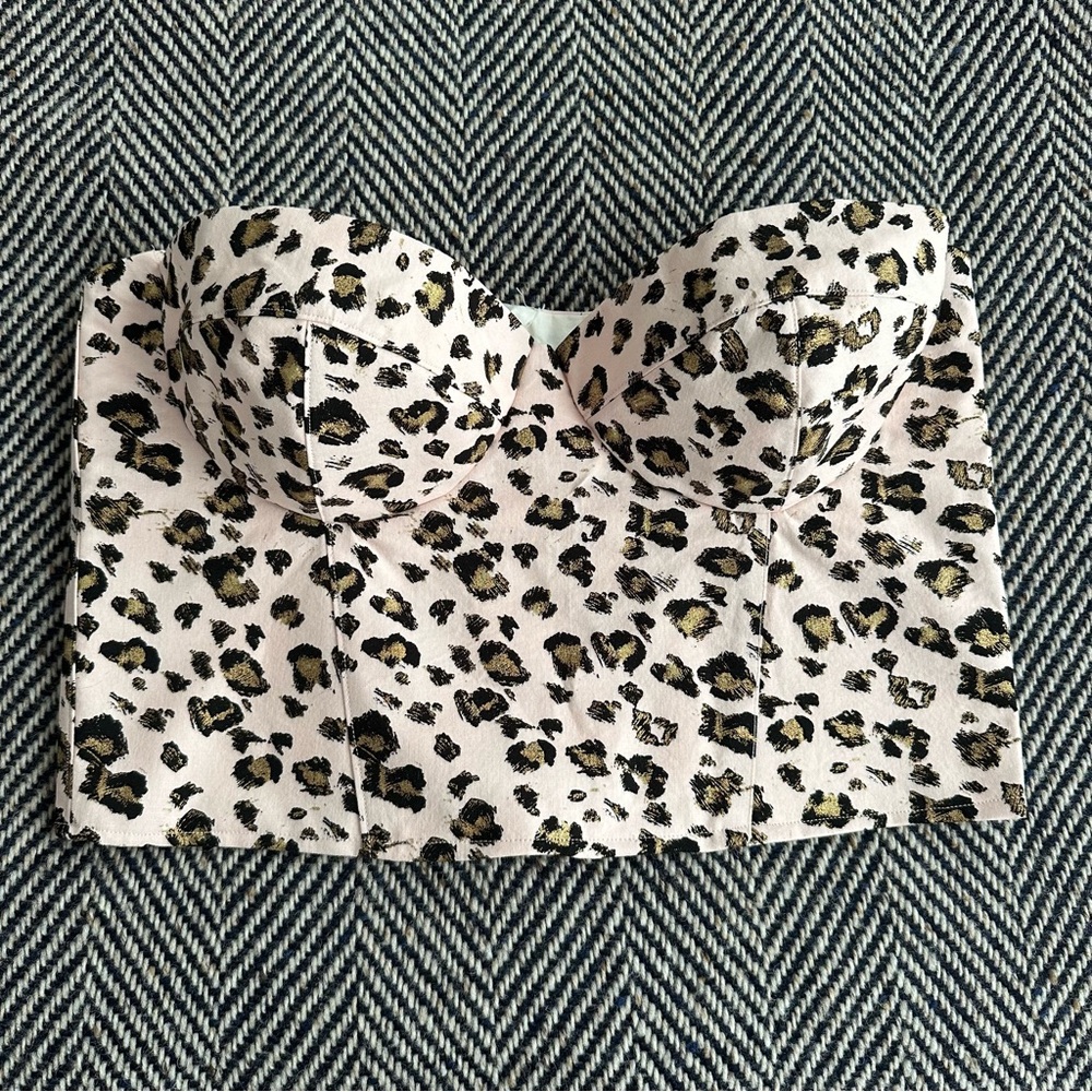 Leopard Print Bustier Top